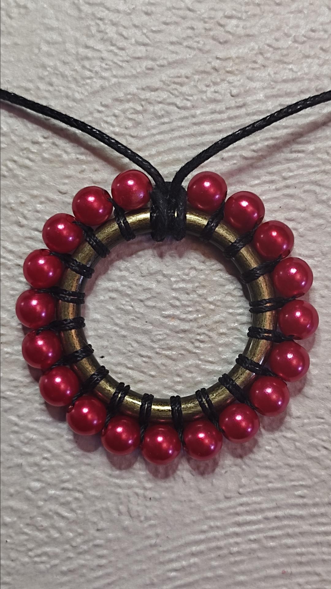 2 pendentif perles rouges