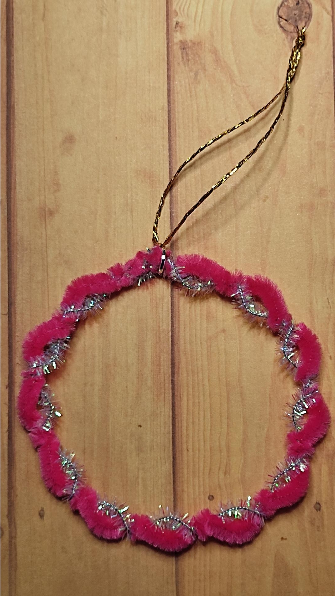 4 cercle chenille rose
