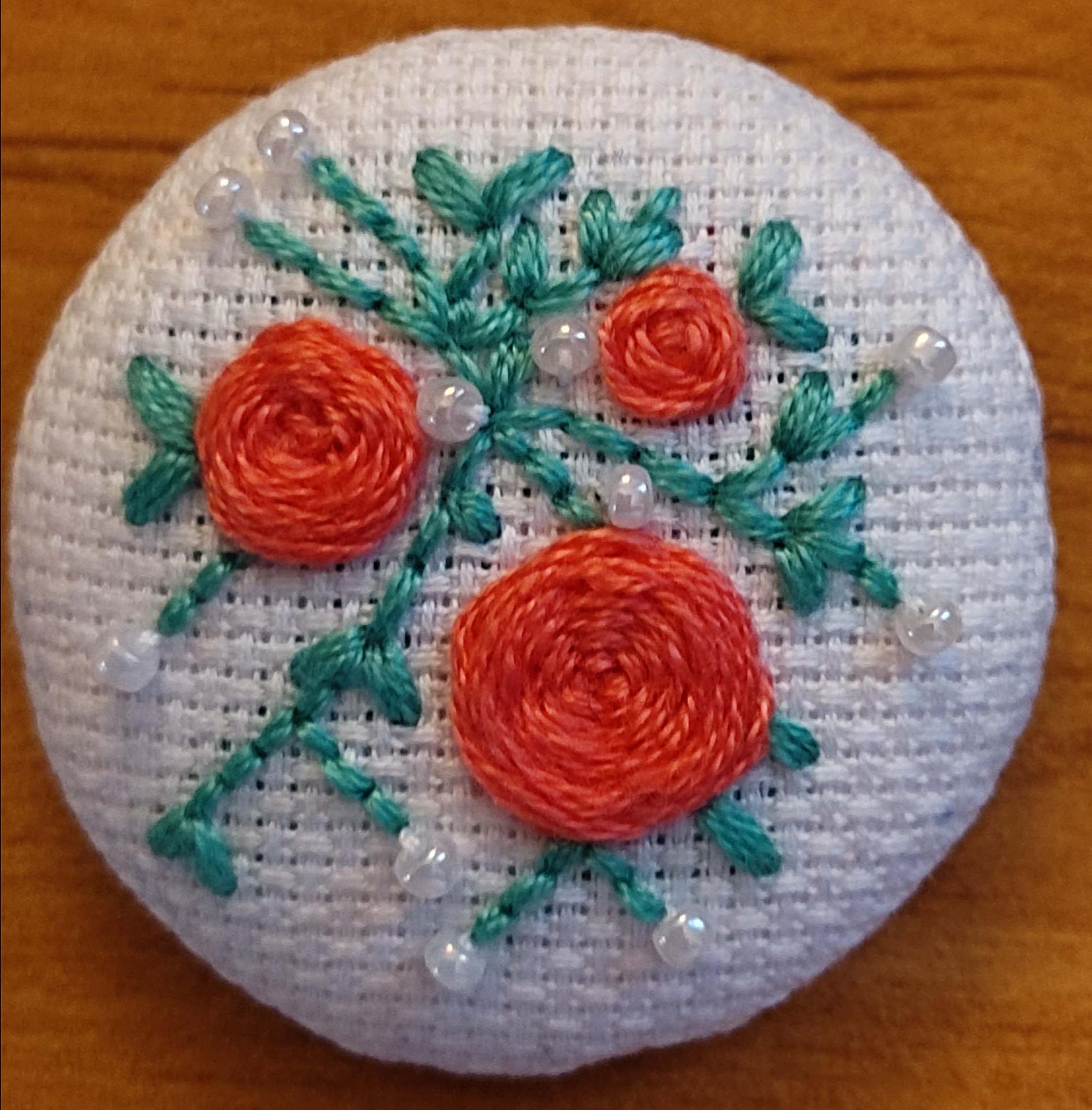 6 mini broches roses