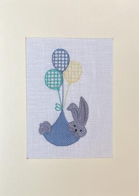 Tableau lapin bleu grands carreaux