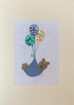 Tableau nounours bleu paillettes