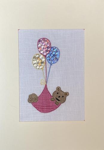 Tableau nounours rose paillettes